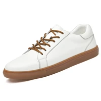 brand men flat shoes 2021 fashion high quality minimalist real leather casual board shoes designer white footwear trendy sneaker
