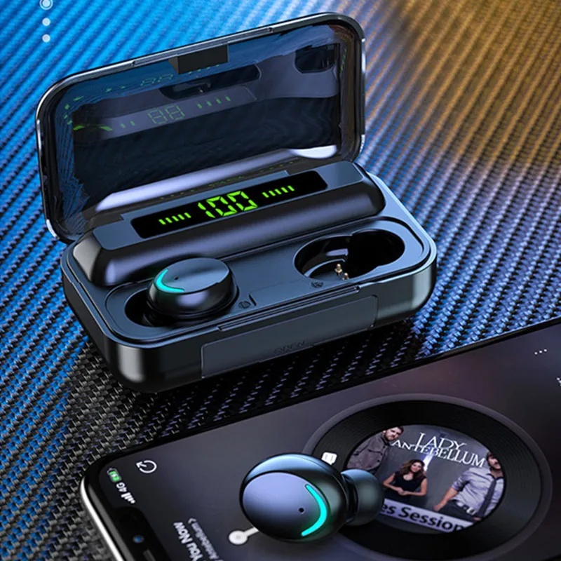 

Wireless Headphones TWS Bluetooth 5.0 Earphones 9D Stereo Earbuds Sport Waterproof Headset with Charging Box for Smartphones