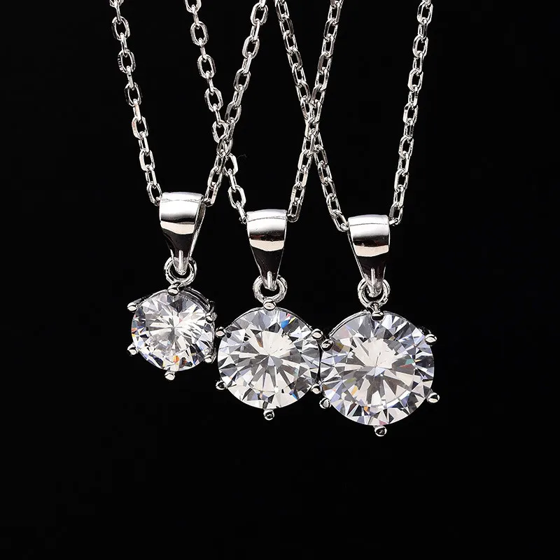 Кулон под драгоценный камень 1ct 3ct с муассанитом D ожерелье из стерлингового