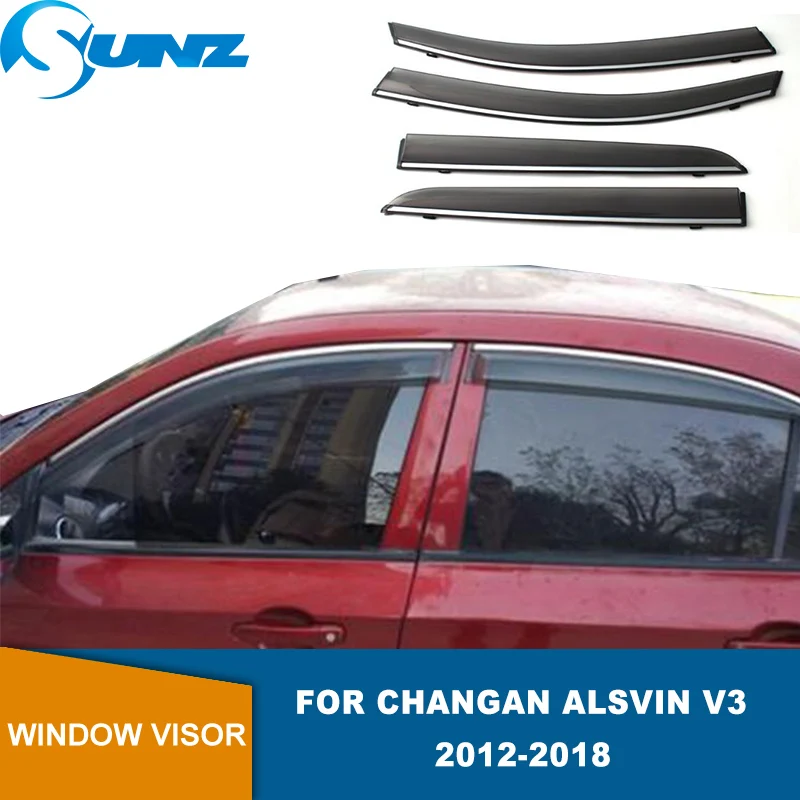 

Side Window Deflector For Changan Alsvin V3 2012 2013 2014 2015 2016 2017 2018 Window Visor Sun Rain Wind Deflector SUNZ