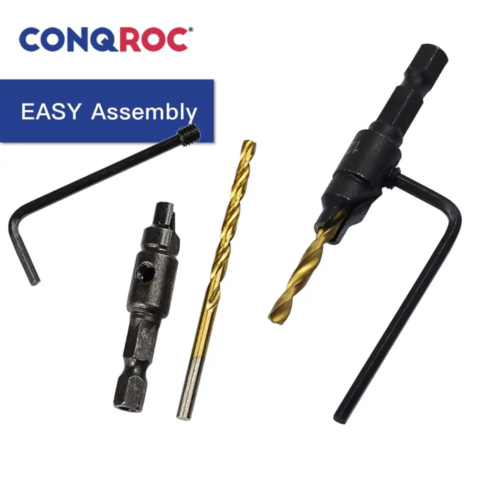 Набор сверл для зенковки с титановым покрытием 1/4 дюйма 6 35 мм 5 шт.|Сверла| |