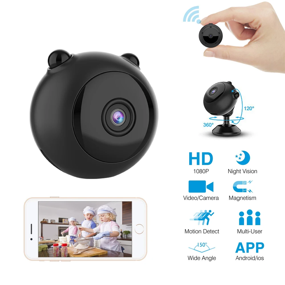 Беспроводная мини камера 2 4 ГГц Wi Fi HD 1080P|Компактные видеокамеры| |