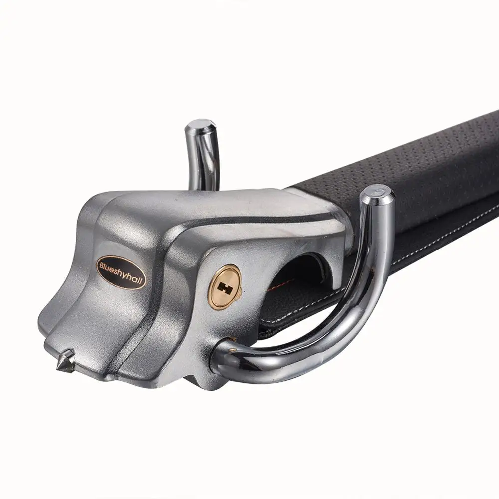 Черного цвета из искусственной кожи замок рулевого колеса автомобиля складной