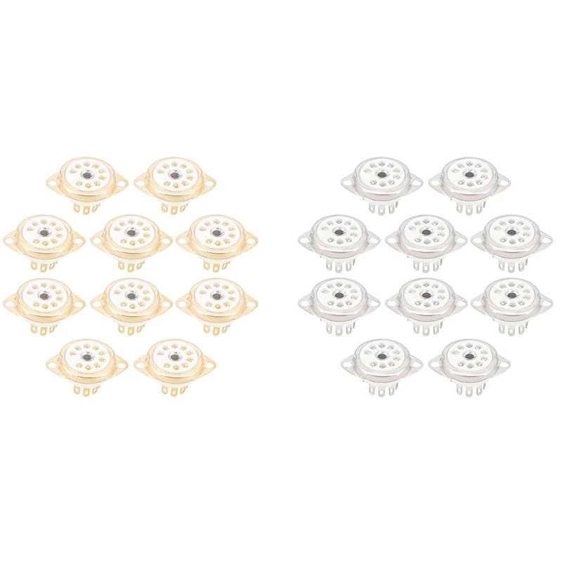 

GTBL 10 шт. керамическая B9A 9Pin вакуумная трубка гнездо панель монтаж шасси для ECC81 ECC82 ECC83 EL84 6922 вакуумная трубка