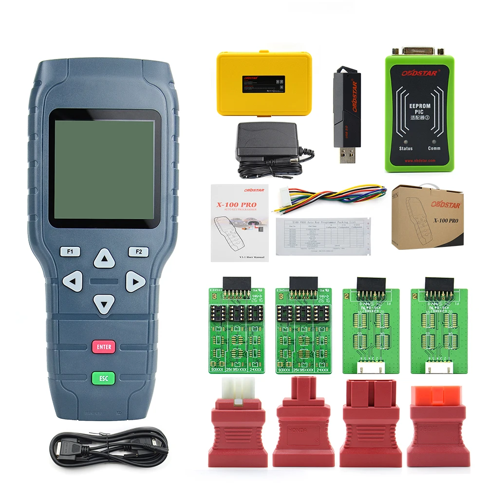 OBDSTAR X-100 PRO Auto Key Программист(C+ D+ E) тип для IMMO+ одометр+ OBD программное обеспечение Получить адаптер EEPROM