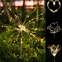 1pc led outdoor solar christmas garland fariy lights waterproof copper garden party lawn landscape street holiday lamp decor