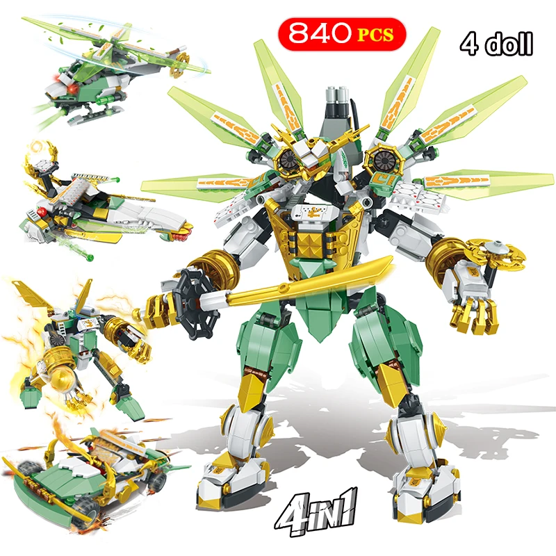 Новый Ninjagoed Lloyd Titan Mech DIY Lepininglys развивающие строительные блоки кирпичи для
