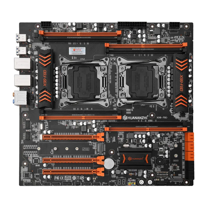 Günstig HUANANZHI X99-F8D Motherboard Unterstützung Intel Dual CPU X99 LGA 2011-3 E5 V3 DDR4 RECC 256GB M.2 NVME NGFF USB 3,0 E-ATX Server