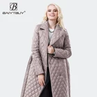Весенняя длинная куртка-пуховик для женщин, материал хлопок