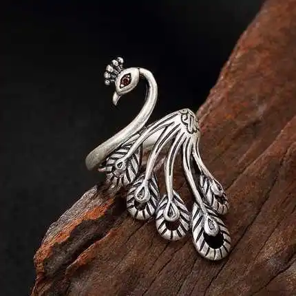 NPKDS Fashion Retro Thai Mosaic Lady High-end Peacock Ring Wholesale | Украшения и аксессуары
