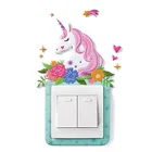 Чехол с изображением животных, единорога, фламинго, комнатное украшение, 3D Настенный силиконовый выключатель ВКЛ.ВЫКЛ., светящийся выключатель света, Настенная Наклейка