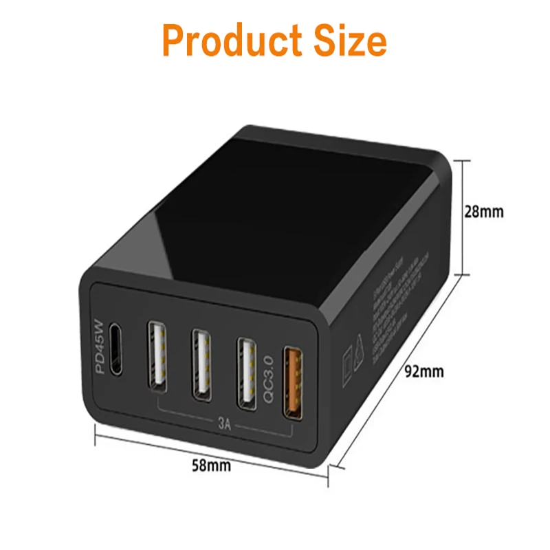Станция зарядная сетевая с несколькими usb портами 45 Вт 18 5 В 2 4 А|Зарядные