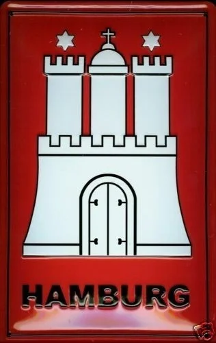 

Hamburg Emblem Tin Sign Shield Embossed hed Tin Sign 20 X 30 CM (20*30cm)