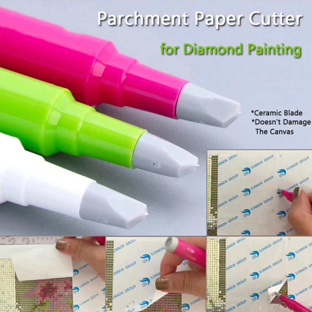 

5D DIY Diamond Painting Parchment Paper Cutter Ceramic Blade Cut The Cover Perfectly Safety Painting Diamonds Tools Accessories