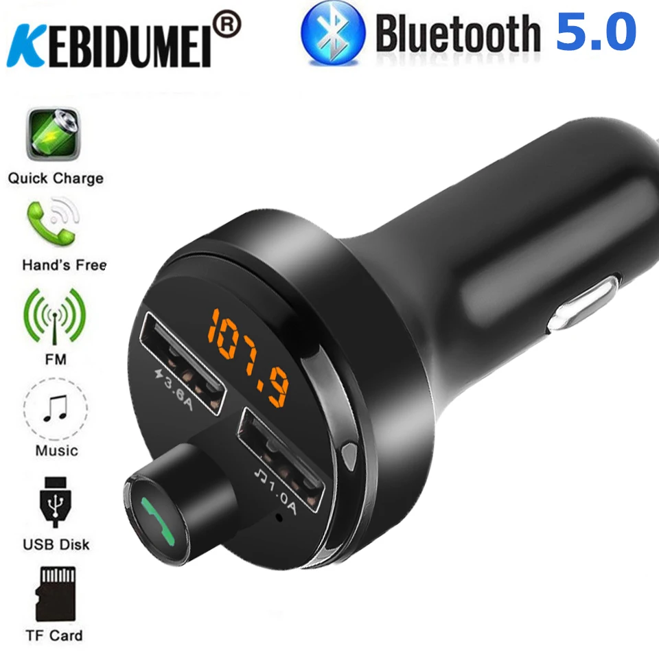 Автомобильный FM-трансмиттер-модулятор с двумя USB-портами и поддержкой Bluetooth |