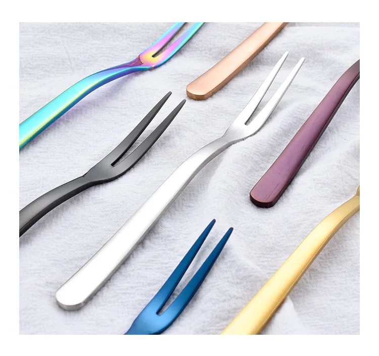 7 шт красочные 18/8 нержавеющая сталь фрукты вилка кухонный набор столовые приборы