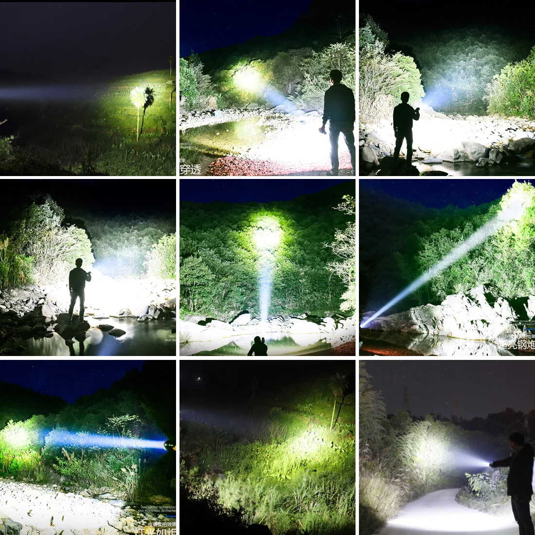 

Super Bright Portable Portable Lamp Strong Light P500LED Lamp + COB Side Light Floodlight USB Rechargeable Outdoor Searchlight