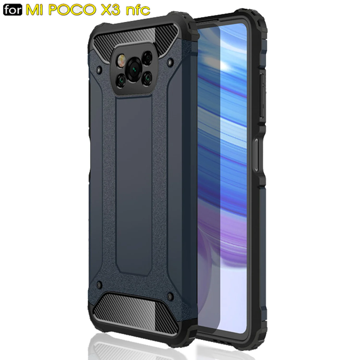 Armor Phone Case For Xiaomi Poco X3 NFC F2 Pro M2 X2 Forsted Surface Metal Pattern Hybrid PC + Silicone Shockproof Back Cover | Мобильные