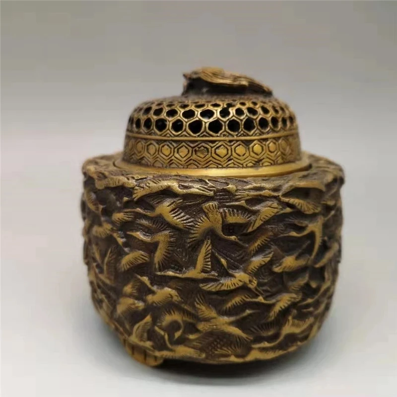 

China Old Copper Phoenix Cover Thousand Cranes Lncense Burner