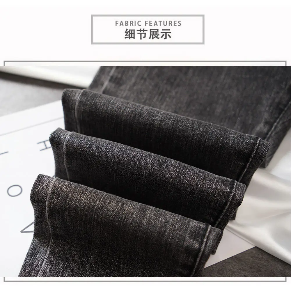 

Woman Jeans Pants Tight High Waist Autumn Clothing Tappered Pants