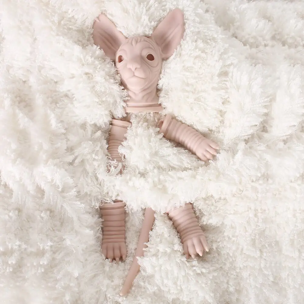 

16'' Reborn Doll Sphinx Cat DIY Unpainted Blank Cat Kit