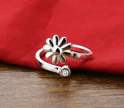 Женское кольцо из серебра 925 пробы с цветком хризантемы | Украшения и аксессуары