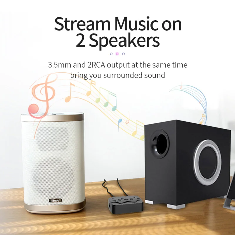 

NFC 5.0 Bluetooth Receiver A2DP AUX 3.5mm RCA Jack USB Smart Playback Stereo Audio Wireless Adapter For Car Kit Speaker