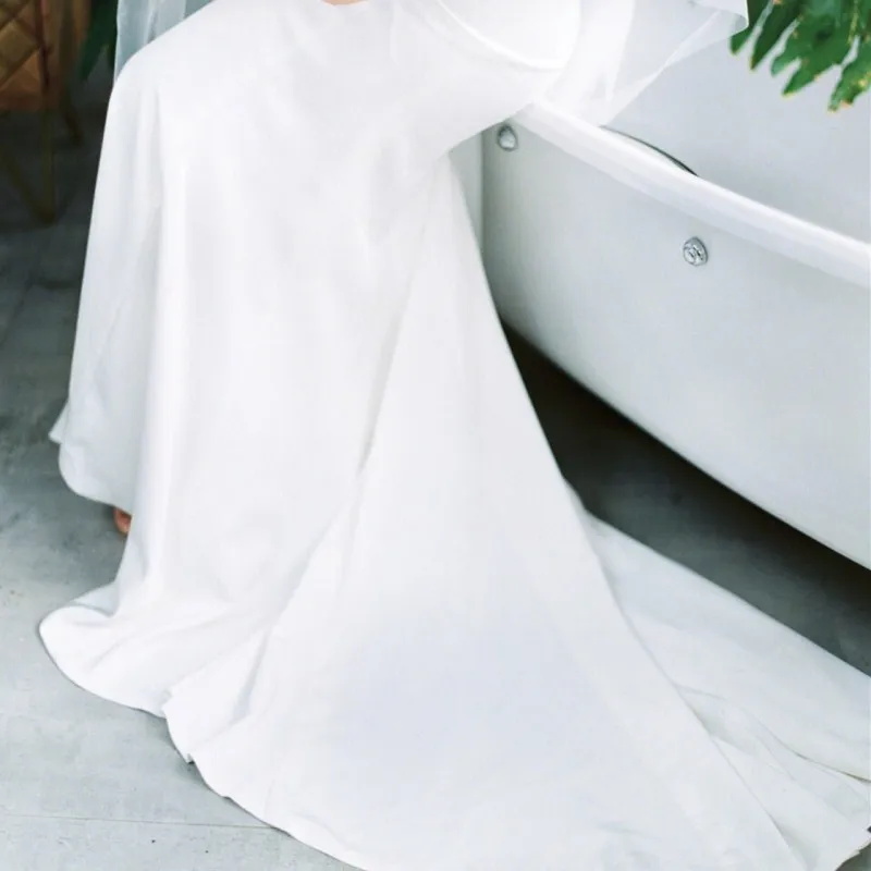 French Simple SatinWedding Dress Mermaid 2019 New Bride Wedding Vestido De Novia Plus Size Fiesta | Свадьбы и торжества