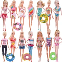 2pcs doll clothes swimwear swimming rings swimsuits bikini beach bathing accessories for barbies11 8 inchbjd dollgirls toy