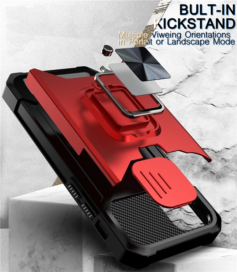 Camera Protection Magnetic Holder Case For iPhone 14 11 13 12 Pro Max XR X XS Max 7 8 Plus SE20 Shockproof Card Slot Stand Cover
