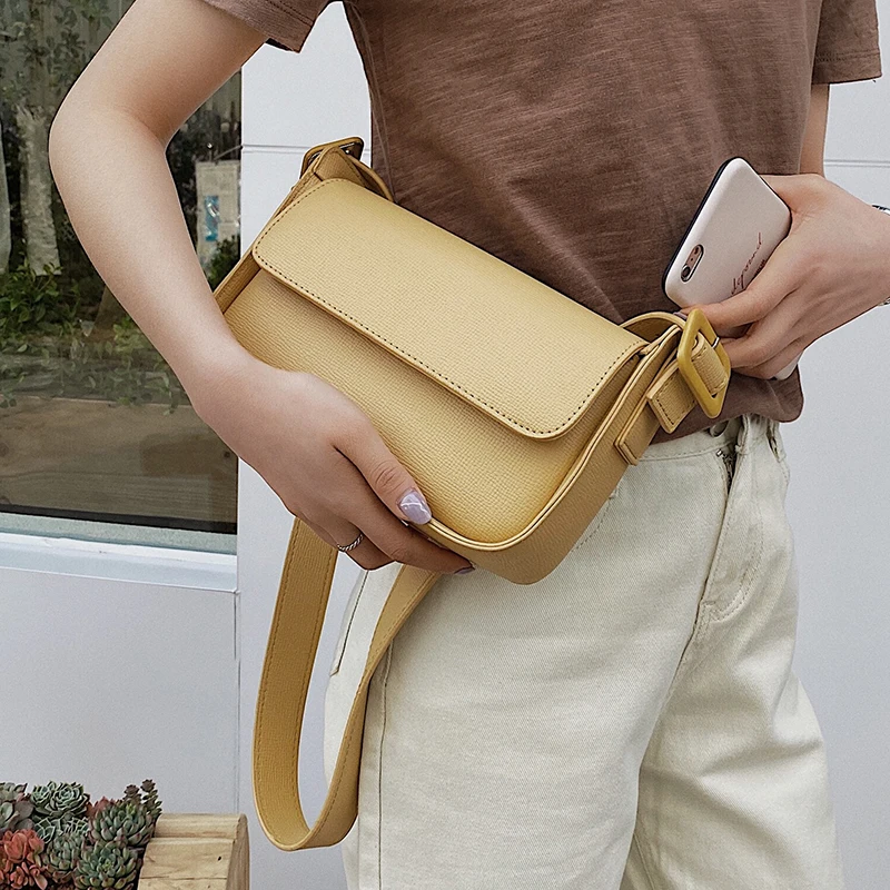 Одноцветные сумки через плечо из искусственной кожи для женщин 2020 женские