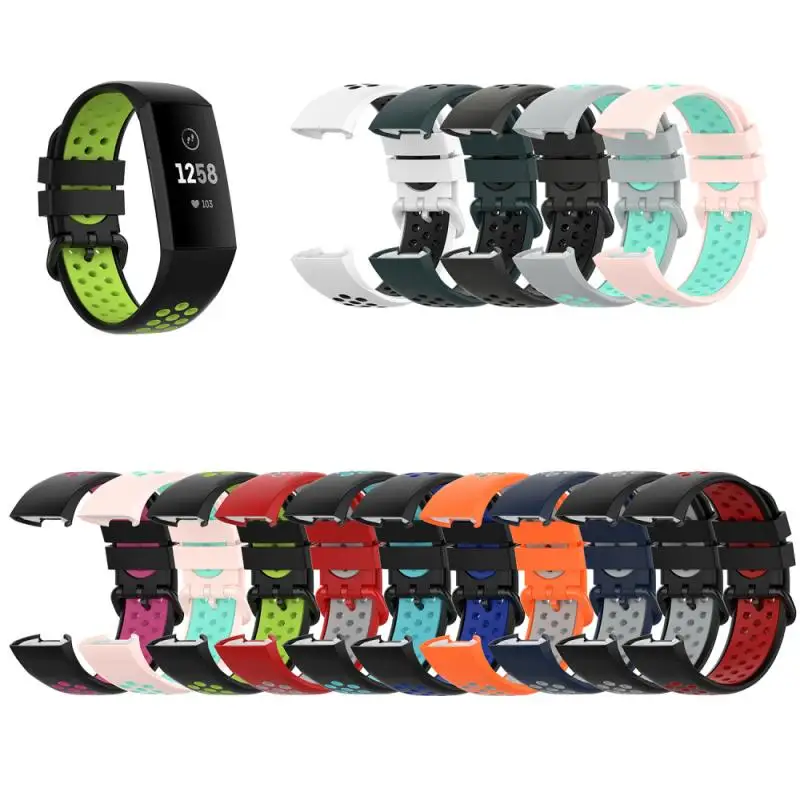 Универсальный двухцветный ремешок для Fitbit Charge 4/3 SE смарт браслет Силиконовый