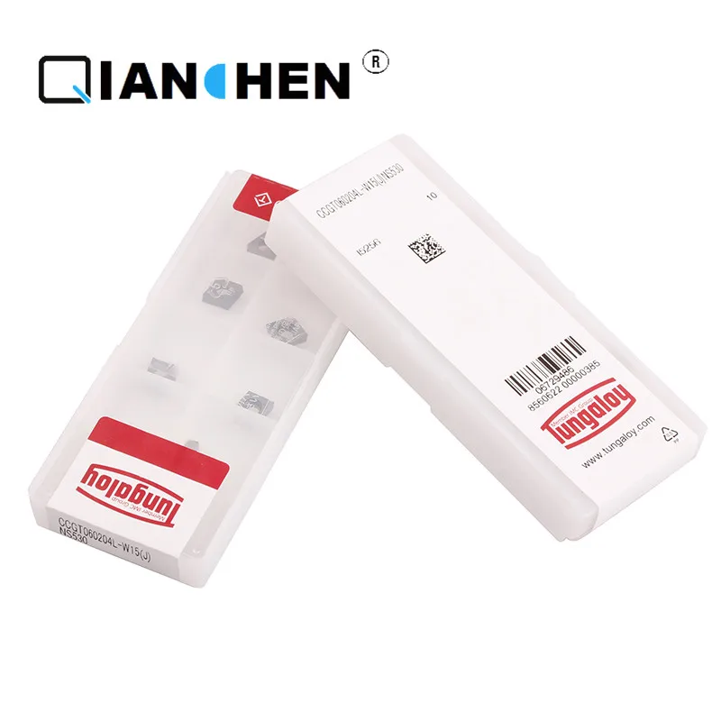 

Tungaloy CCGT060204L-W15(J) NS530 CCMT09T302-PS NS9530 твердосплавные режущие пластины для станка с ЧПУ CNC Japan 10pcs инструмент для внутренней обточки из твердого спла...