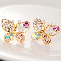 2021 real pendientes aros edition female jewelry pearl butterfly hollow out new stud earrings wholesale mixed batch bowknot