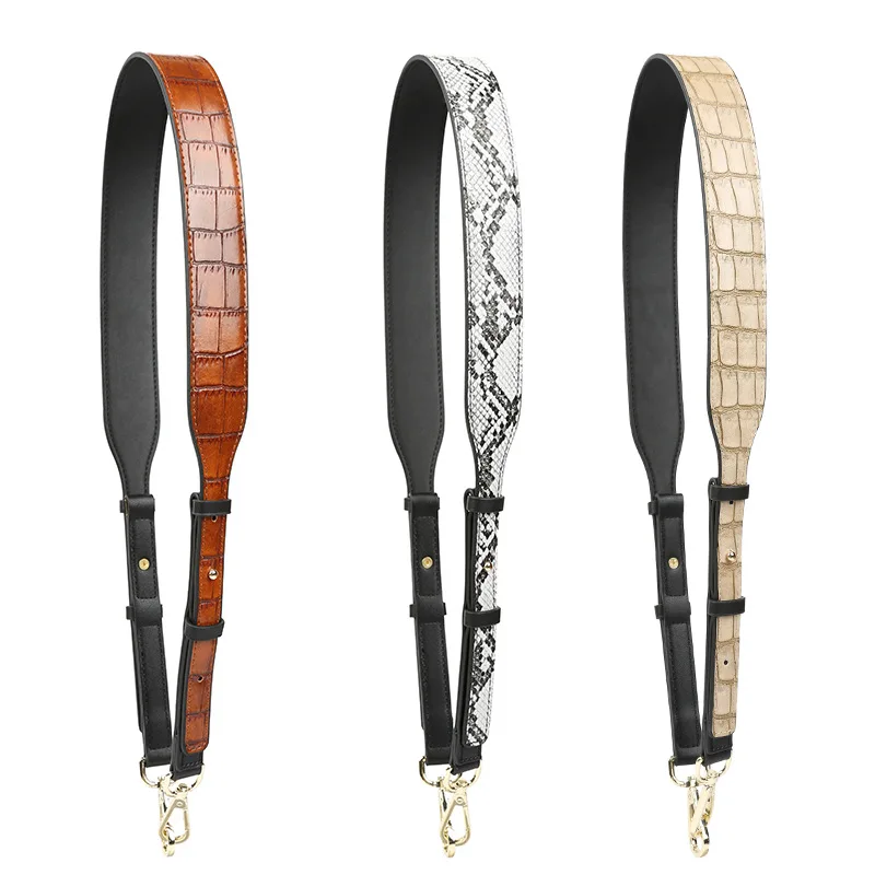 

New Bag Strap Leopard Snakeskin PU Leather Belt for Bags Belt Serpentine Crocodile Shoulder Strap Adjustable Woman Straps