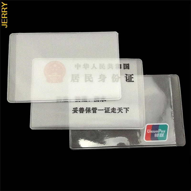 

10Pcs 9.6 * 6cm transparent frosted PVC business ID card holder transparent document box travel ticket waterproof protective bag