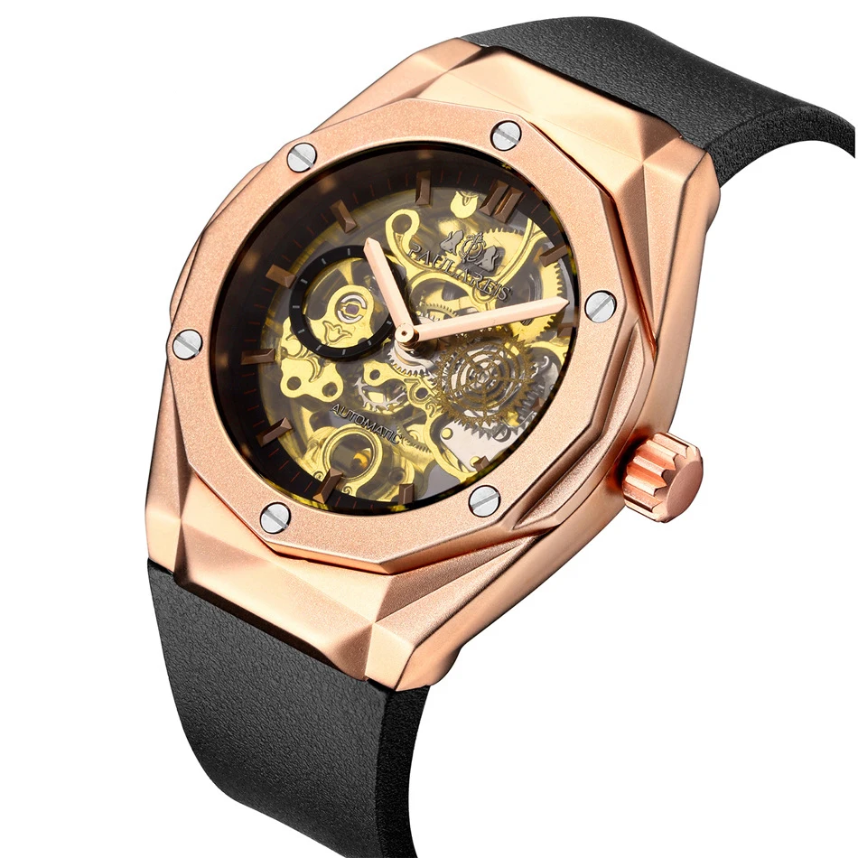 

New Luxury Fashion Men's Automatic Watches Transparent Man Skeleton Mechanical Wristwatches Male Waterproof Clock reloj hombre