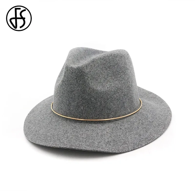 FS Демисезонный шерстяная шляпа Fedora Джаз фетровые шляпы розовый для женщин