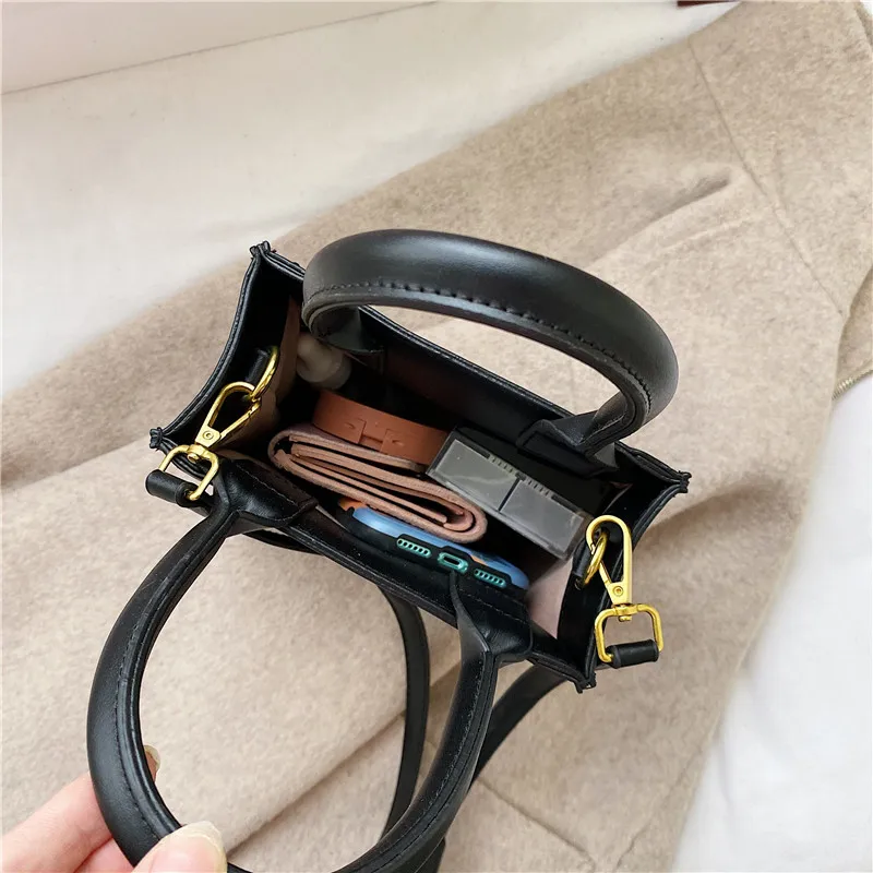 

2020 Winter New Fashion Women Shoulder Bag Small Pu Leather Tote Bags Female Wild Solid Color Crossbody Handbag with Letter Sac