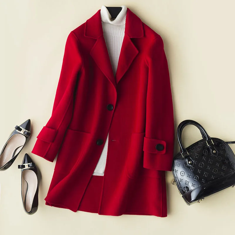 100% шерстяное пальто осенне-зимняя мужская куртка ручной работы двухстороннее