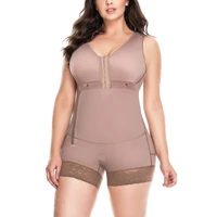 women postpartum fajas charming curves weight loss body shaper front closure zipper bodysuit post liposuction