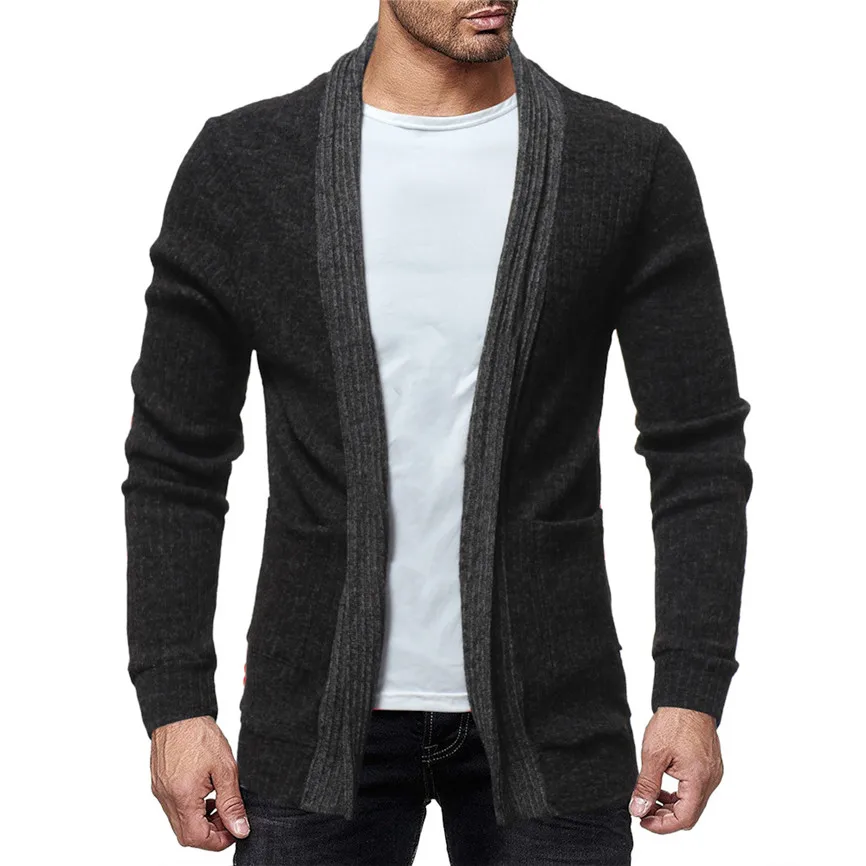 Man's Jackets And Coats Winter Brand Men's Fashion Solid Cardigan Sweater Sweatshirts Casual Slim Fit Jacket Coat Streetwear | Мужская