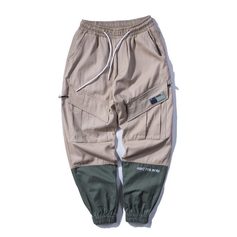 Lindsey Seader Harajuku Streetwear Pants Joggers Color Block Patchwork Men Hip Cargo Pant Pockets Track Trousers Harem | Мужская одежда