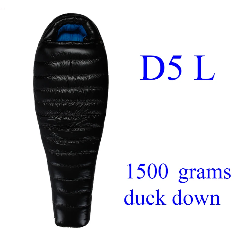 Aegismax D2/D3/D4/D5 открытый белый утиный пух Зимний Мумия спальный мешок UL серии - Цвет: D5 L Black