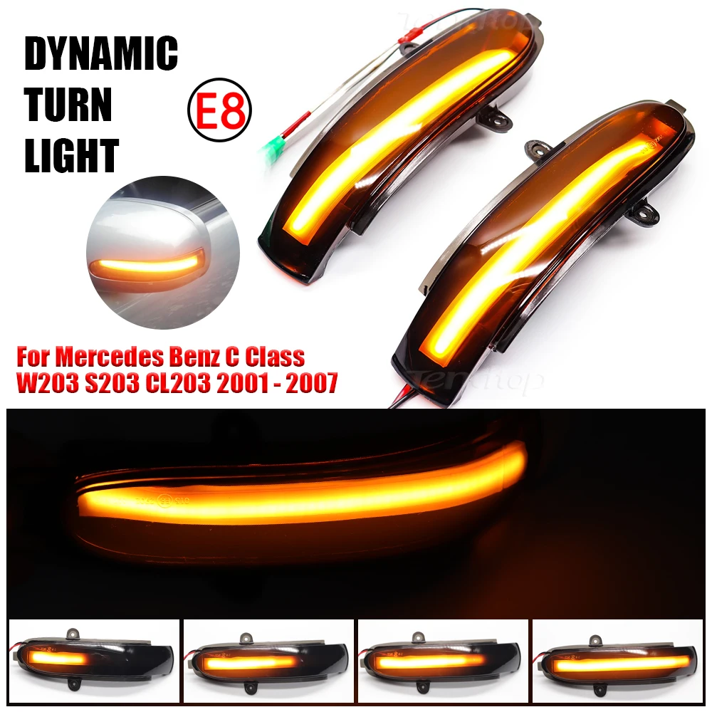 

Динамичессветильник светодиодный указатель поворота для Mercedes Benz C Class W203 S203 CL203 EOS Beetle 2001-2007, зеркальный индикатор, указатель поворота