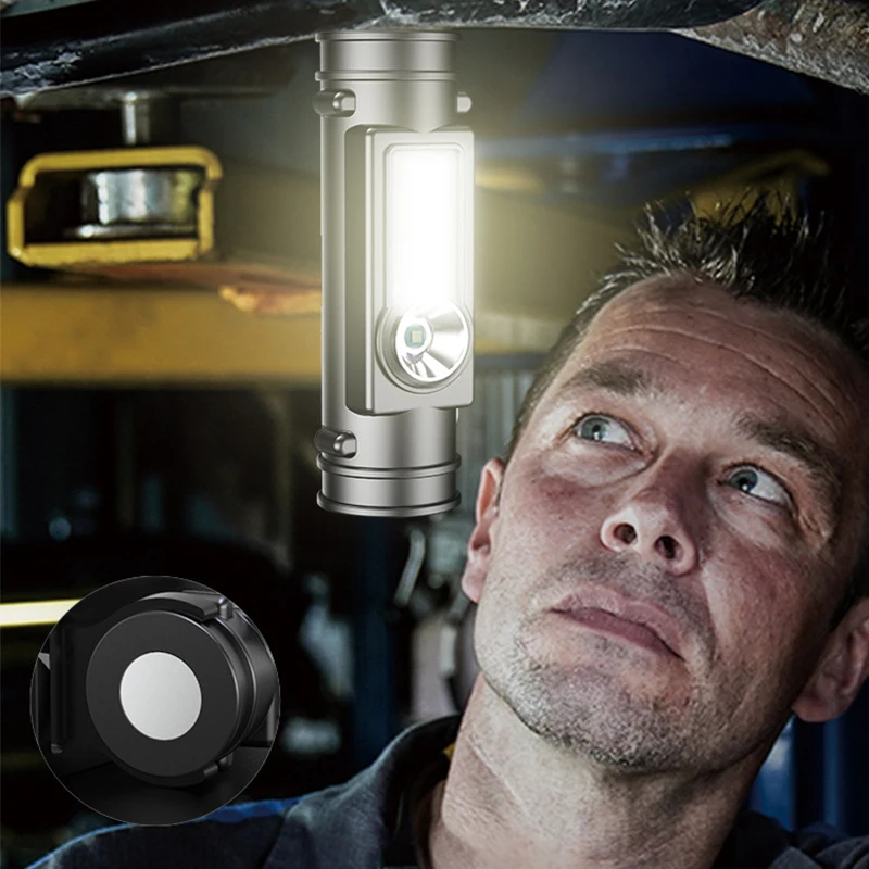 USB Rechargeable Headlamp Magnet Work Light Head Torch Built-in 18650 Battery Flashlight Linterna Led De Frente | Лампы и освещение