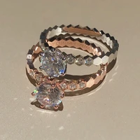 zircon diamond ring honeycomb fashion trend luxury rings for women s925 sterling silver high craftmanship cnc ring wedding gift