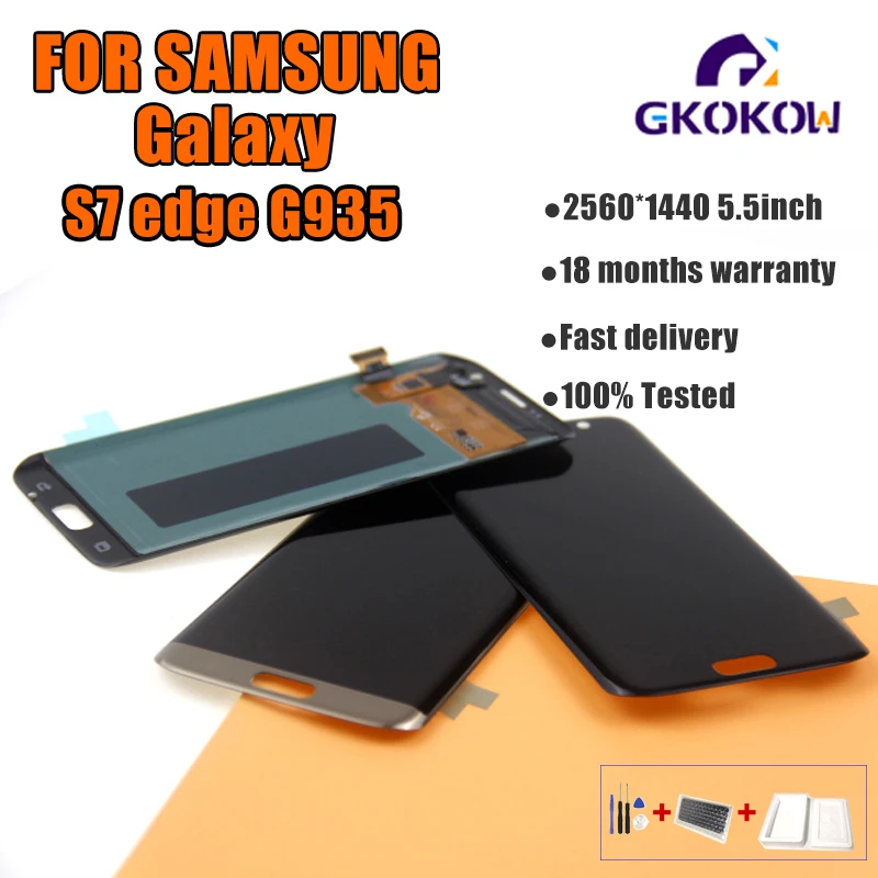 100% протестированный рабочий AMOLED ЖК дисплей сенсорный экран в сборе для samsung Galaxy S7