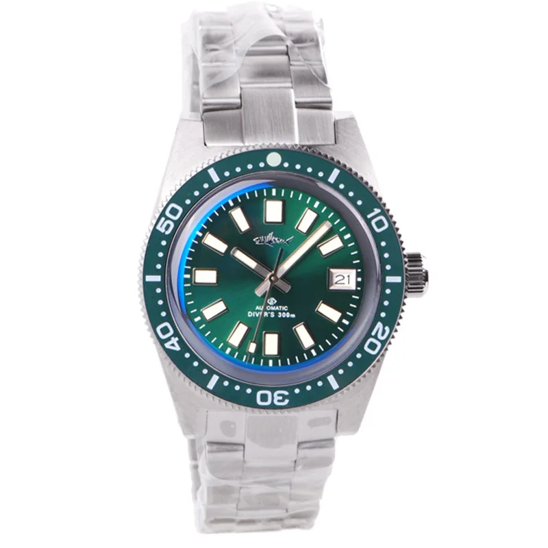 

Heimdallr 62MAS Men's Diving Watch Sapphire Crystal Green Dial Ceramic Bezel 300M Water Resistance NH35 Automatic Movement Watch