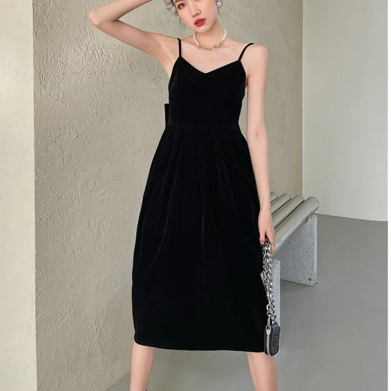 

Платье на бретельках-спагетти, элегантное женское платье черного и красного цвета без рукавов, весна-лето 2021, женская модная одежда C683